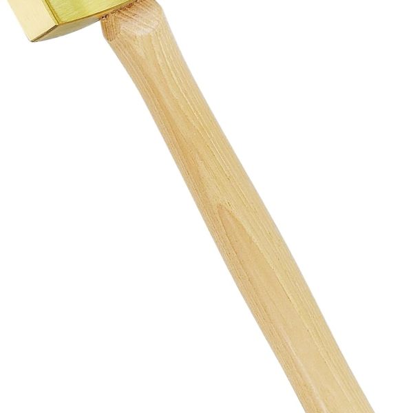2 lb Solid Brass Sparkless Hammer, Hickory Handle, Mark-Free, 2 lbs