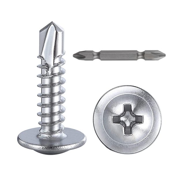 (300 pieces) #8×3/4 inch sheet metal self-tapping screws, 410 stainless steel truss head, high strength quick-tapping screws