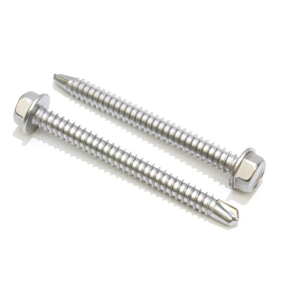 #14 x 2-1/2 inch stainless steel TEK screws - 50 pieces self-tapping screws - Corrosion-resistant external hex head washer screws, suitable for wood, metal, damp environments and outdoor projects