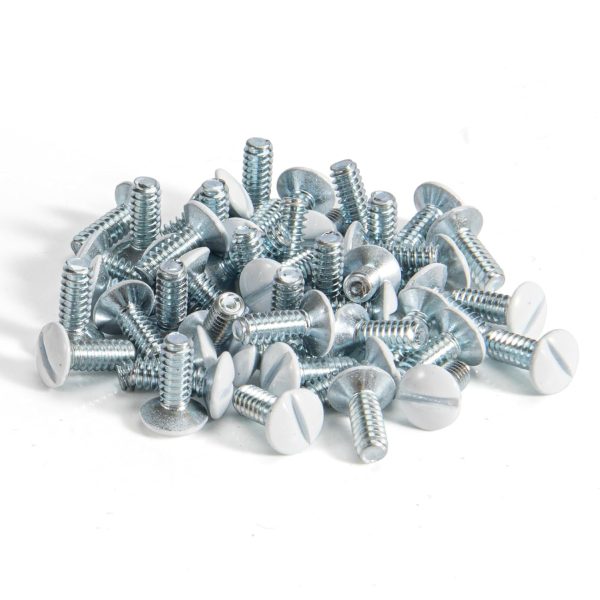 3/8 inch long 6-32 thread, oval head milled groove wall panel replacement screws, 50 pieces, white